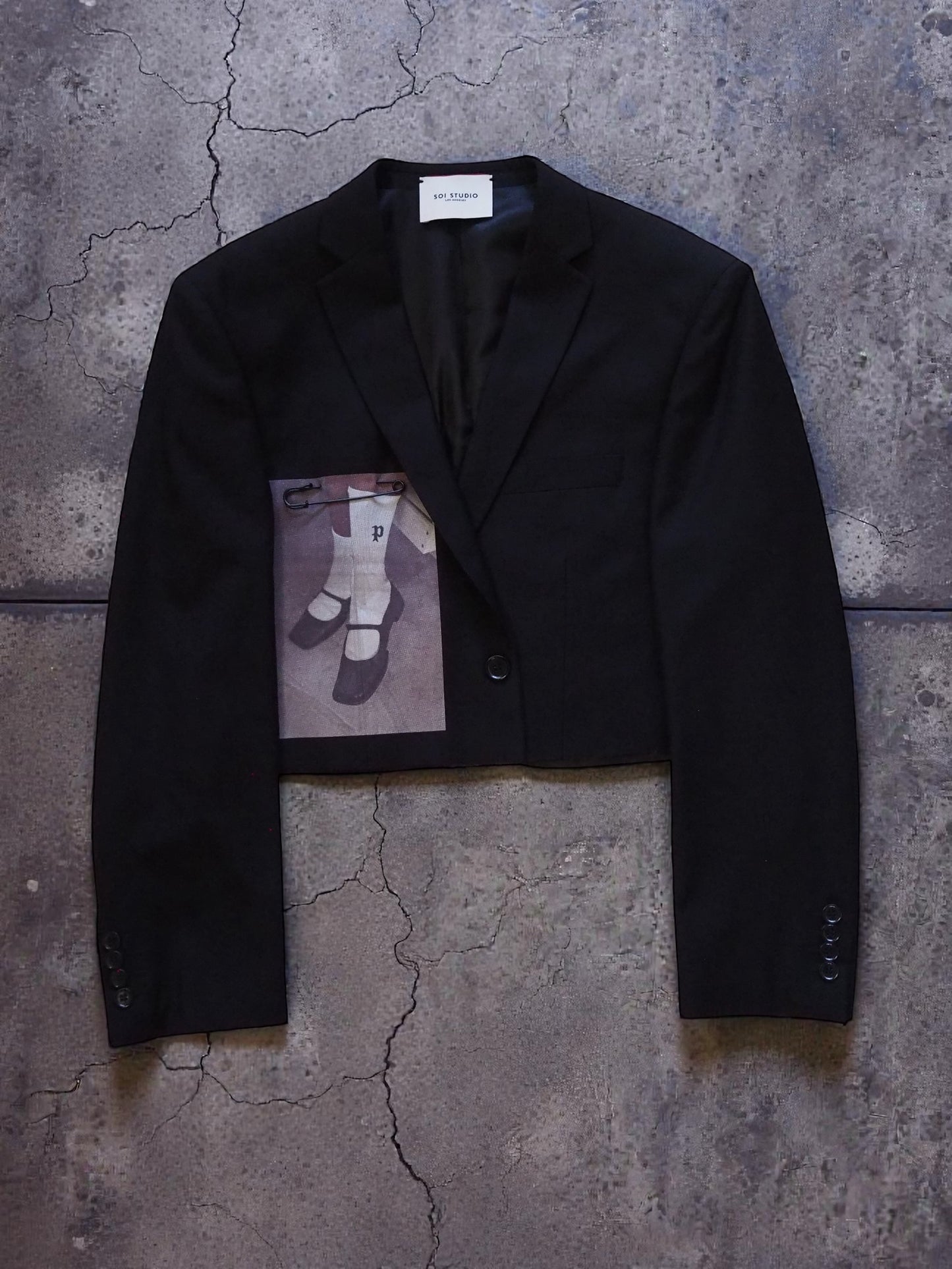 Reworked Printed P Sock Jacket